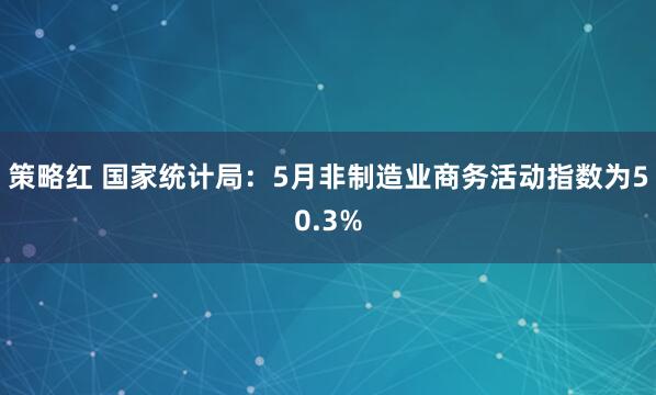 策略红 国家统计局：5月非制造业商务活动指数为50.3%