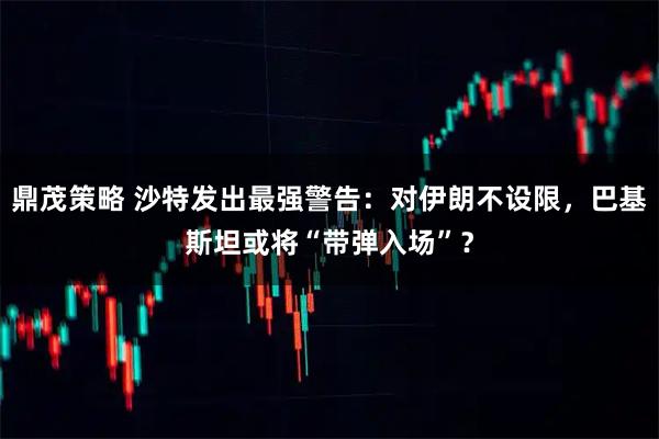 鼎茂策略 沙特发出最强警告：对伊朗不设限，巴基斯坦或将“带弹入场”？